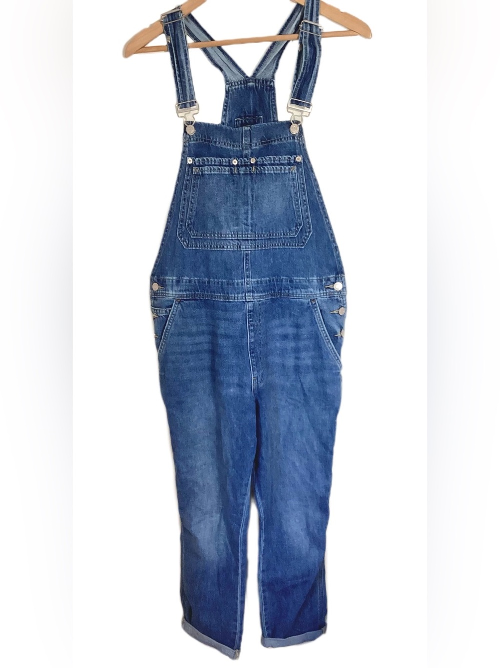 GAP Slouchy Bib Overalls Washwell M Relaxed
